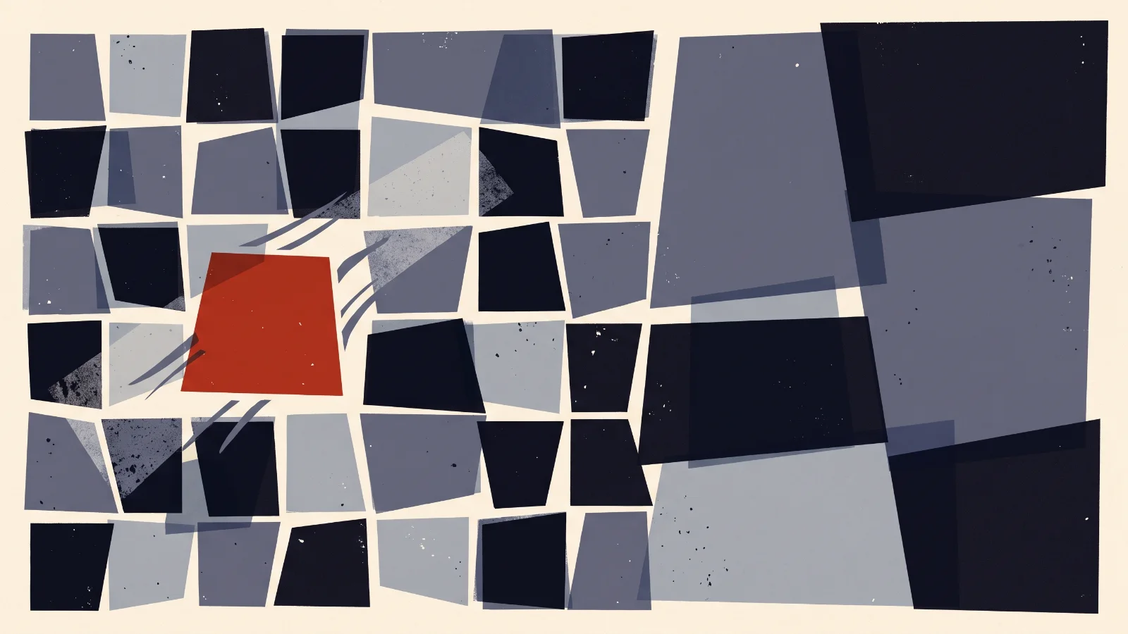 Illustration: shaped tiles fitting into a grid, one being placed