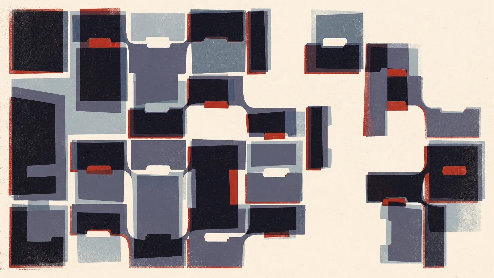 Illustration: modular blocks each fitting a matching slot