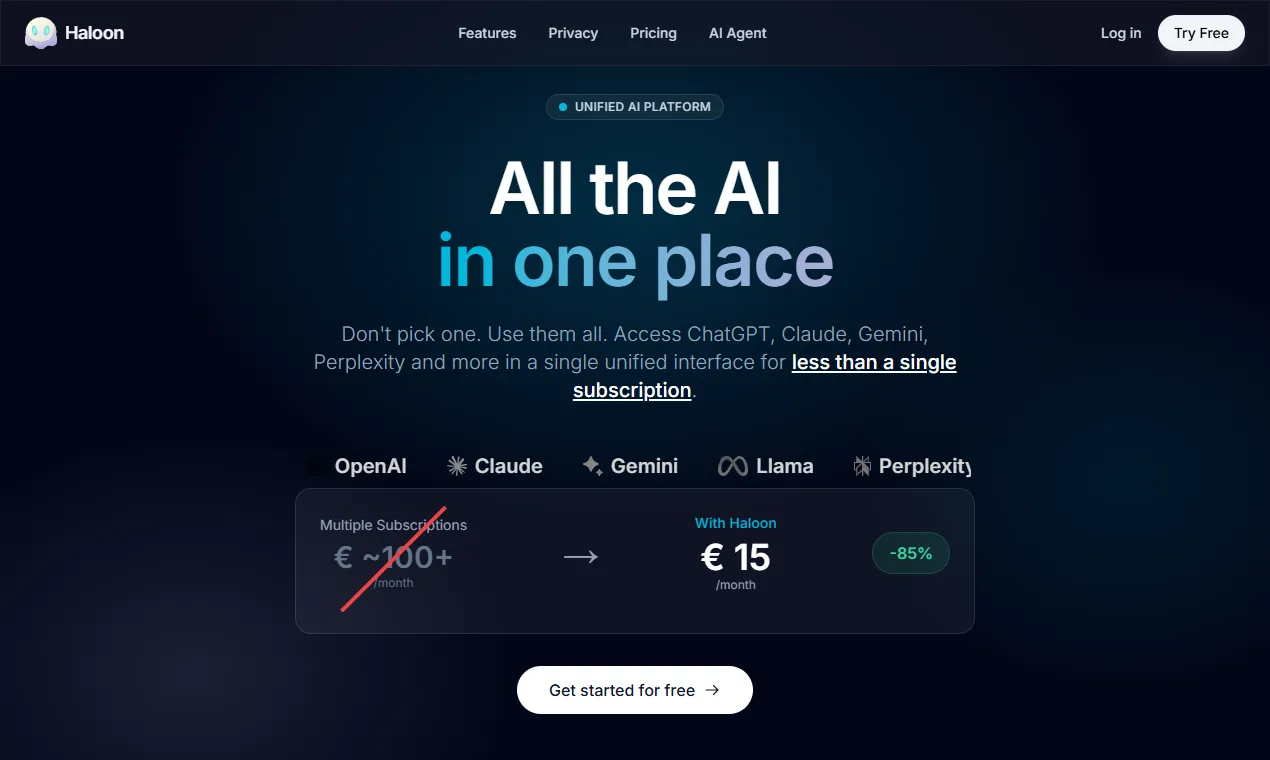 The Haloon homepage