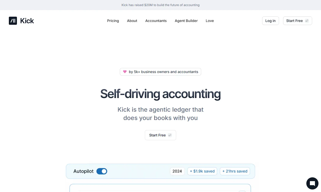 The Kick homepage