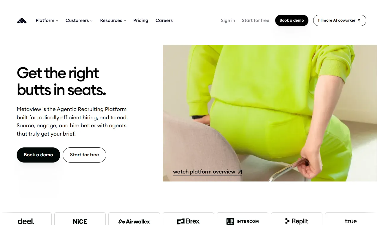 The Metaview homepage