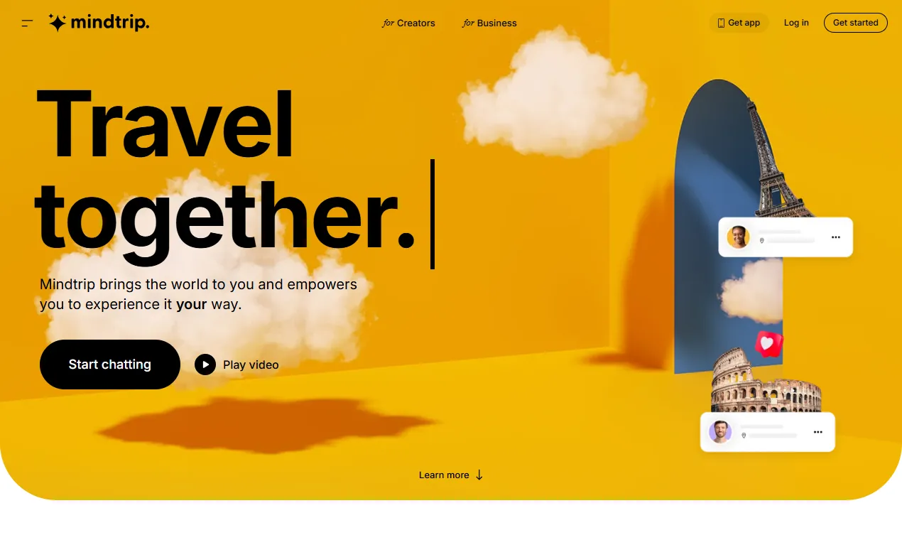 The Mindtrip homepage