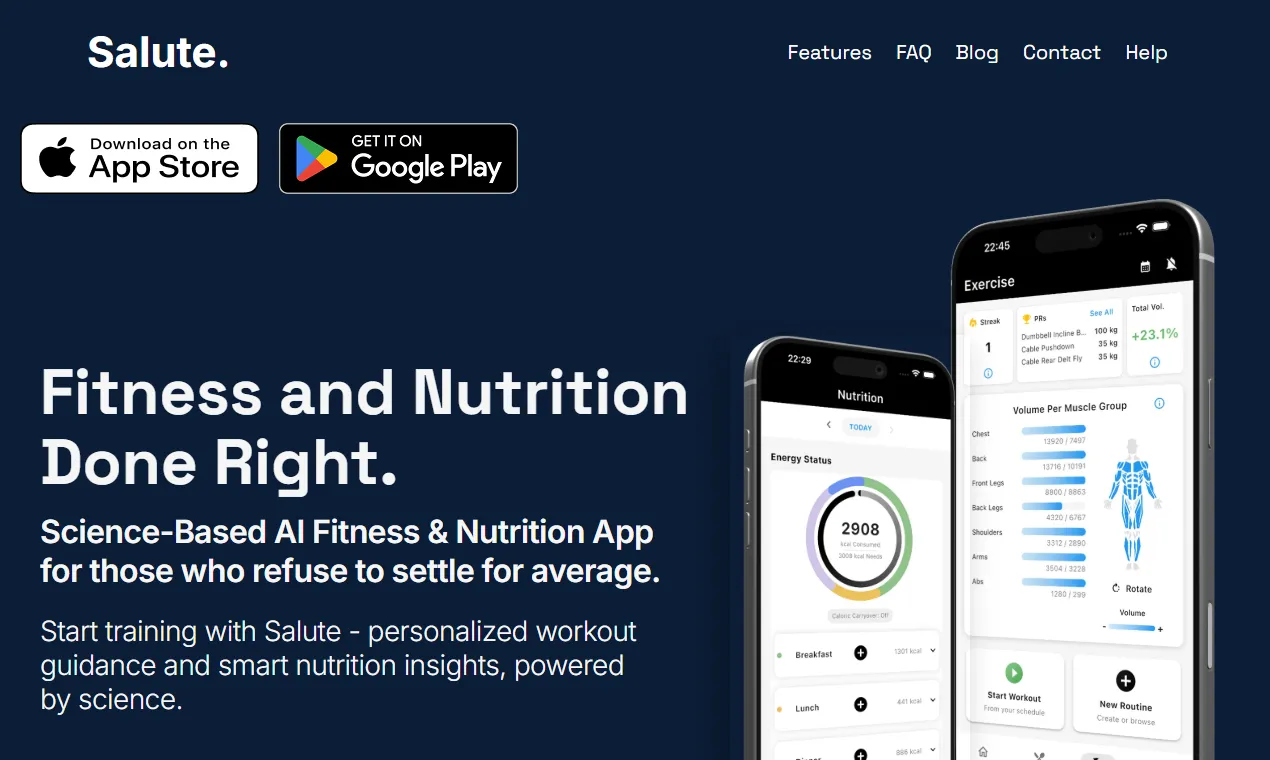 The Salute homepage