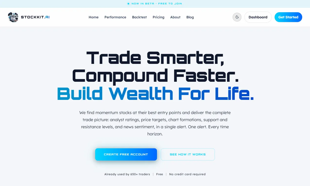 The STOCKKIT.AI homepage