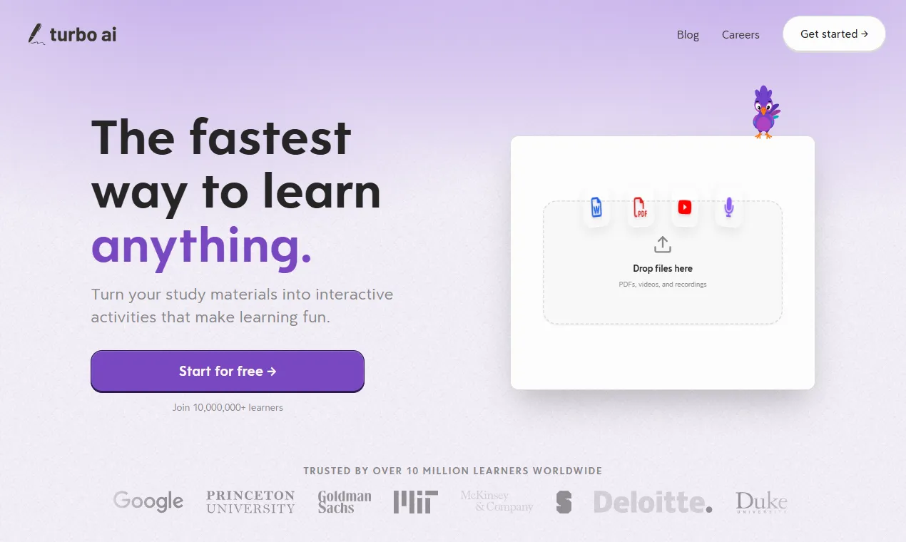The Turbo AI homepage