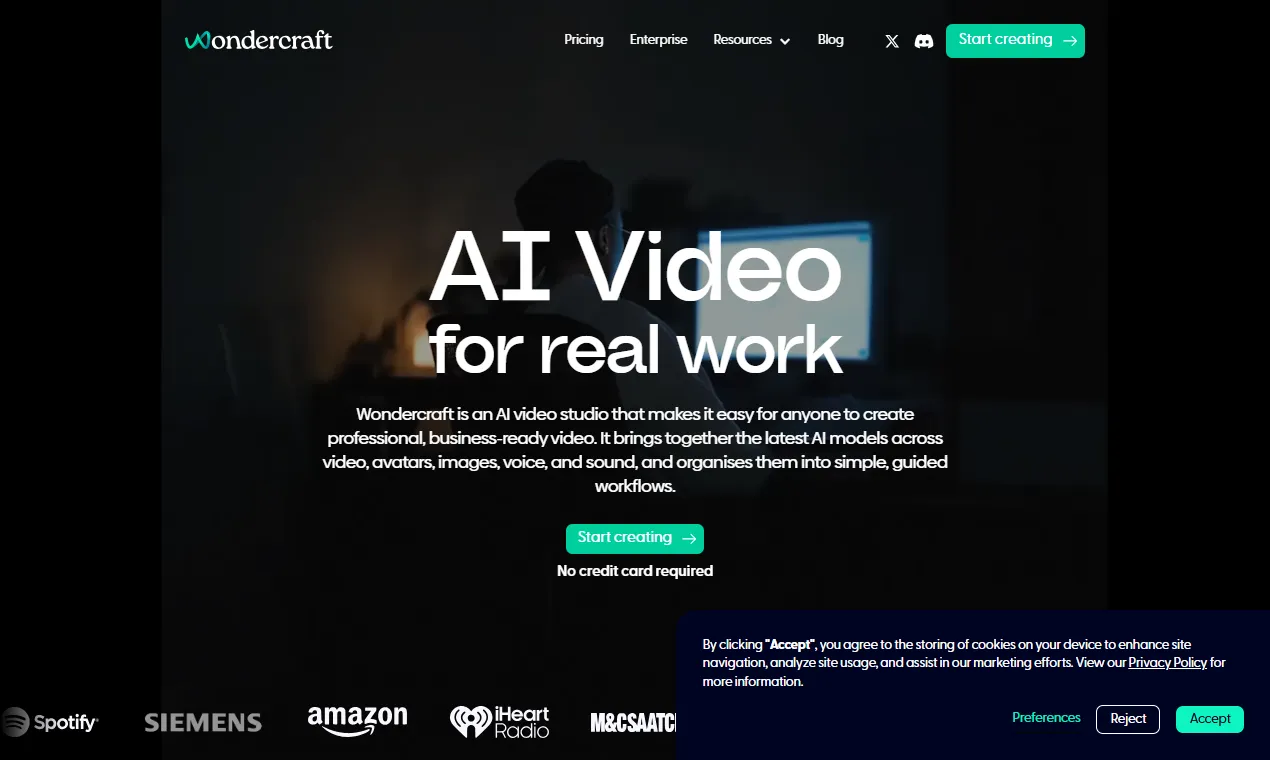 The Wondercraft homepage